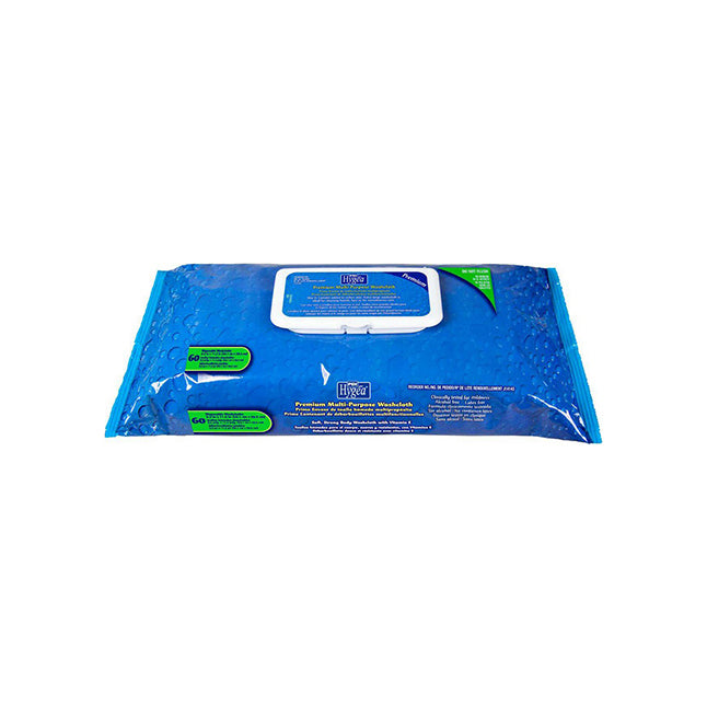 PKG/60 WASHCLOTH CLEANSING HYGEA 9.5 X 11.5 - Save On Medical