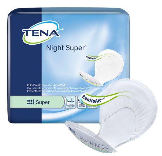 CS/2PKG (24/PKG)  TENA NIGHT SUPER PADS W/ WETNESS INDICATOR, GREEN - Save On Medical