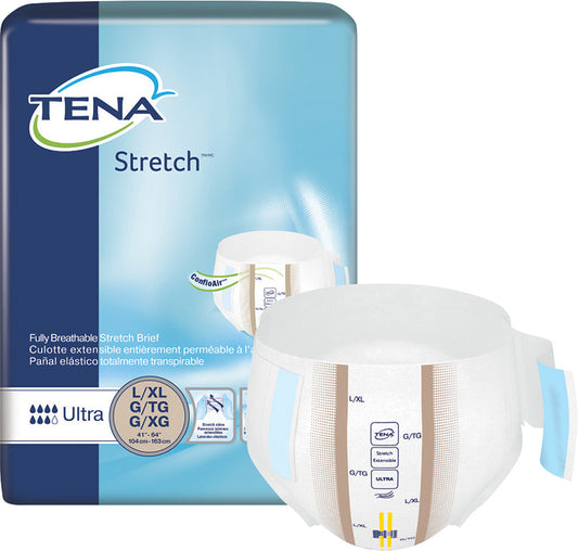 CS/2PKG (36/PKG) TENA STRETCH ULTRA BRIEF, LARGE/X-LARGE  SIZE 41IN-64IN - Save On Medical