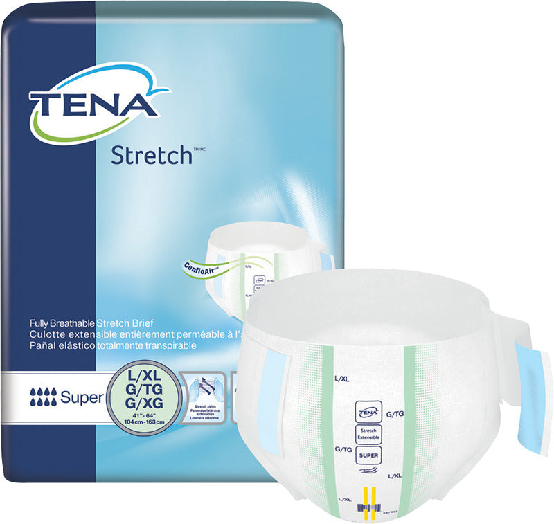CS/2PKG (28/PKG)  TENA PROSKIN STRETCH SUPER BRIEF, LARGE/X-LARGE SIZE 41IN-64IN - Save On Medical