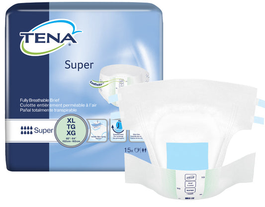 CS/4PKG (15/PKG)  TENA SUPER BRIEF, X-LARGE SIZE 60IN-64IN, GREEN - Save On Medical