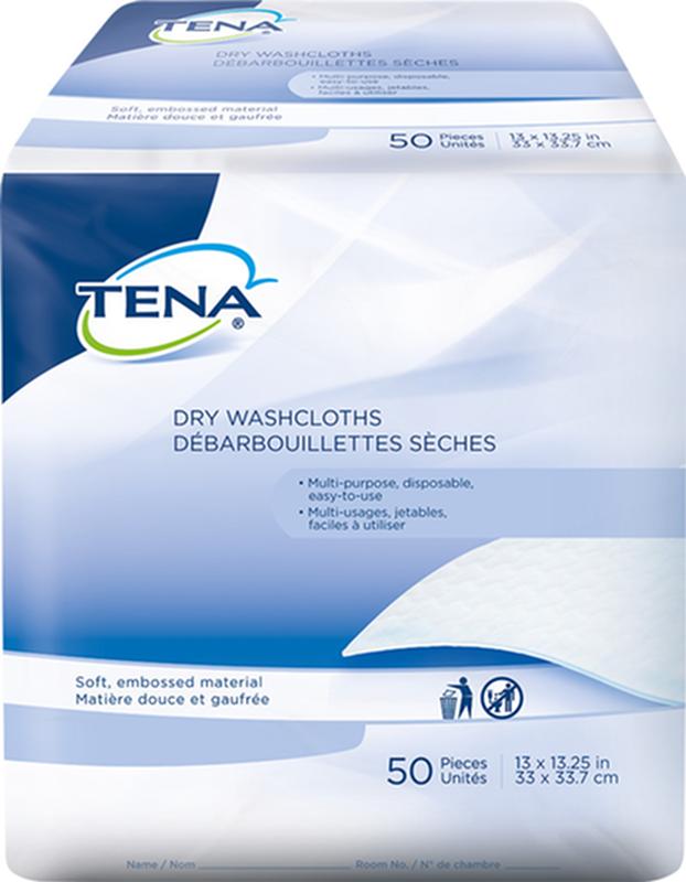 PKG/50  TENA CLINIGUARD MULTI-PURPOSE DISPOSABLE DRY WASHCLOTHS - Save On Medical