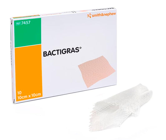 BX/10 DRESSING BACTIGRAS TOTAL ANTISEPTIC DRESSING CHLORHEXIDINE 10 X 10CM - Save On Medical