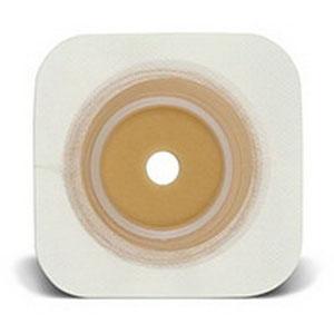 BX/10 NATURA DURAHESIVE SKIN BARRIER WITH FLANGE, 4X4 WHITE, 2-1/4 "NO TAPE BORDER WHITE - Save On Medical