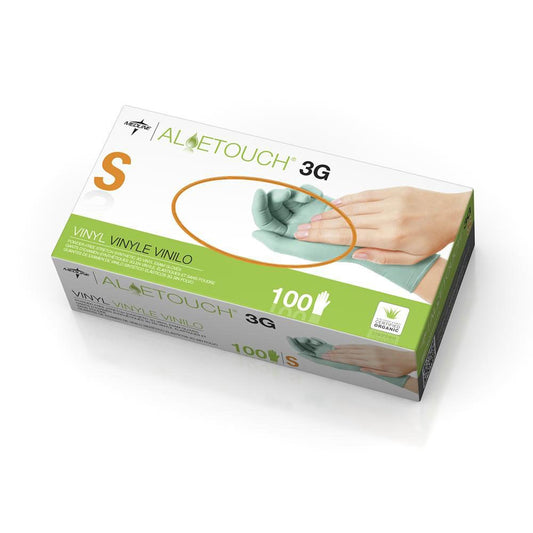 AloeTouch 3g, Synthetic Stretch Powder-Free Vinyl Glove with Aloe 100/Box - Save On Medical