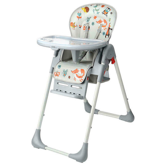 Baby High Chair, Foldable Dining Booster Seat With Storage Basket, Adjustable Height