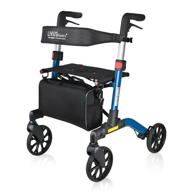 Folding Aluminum Rollator Walker for Seniors and Adults with 7'' Wheels