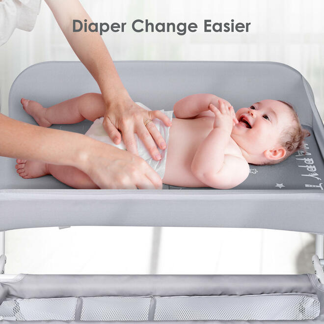 Folding Nursery Station, Diaper Changing Table with Wheels