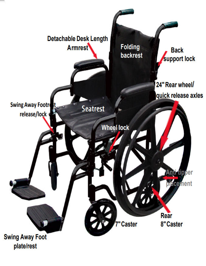 18" Aluminum Wheelchair/Lightweight Transport Chair Duo - Save On Medical