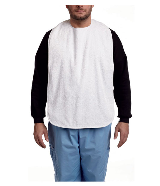 Terry Cloth Bib w/ Tie (white): MHBT - Save On Medical